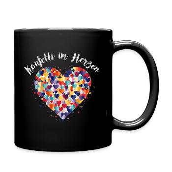 Cologne Carnival Alaaf Jeck Party Confetti Heart - Full Colour Mug - black - Right