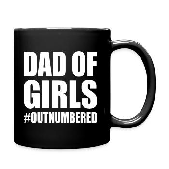 Dad of girls outnumbered - Mug uni - noir - Droite