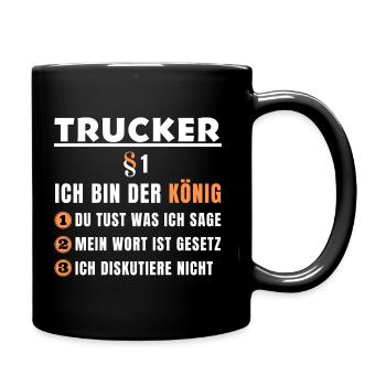 Trucker Gift - I'm the King - Full Colour Mug - black - Right