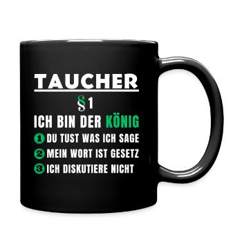 Cadeau de plongeur - Je suis le roi - Mug uni - noir - Droite
