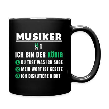 Cadeau de musicien - je suis le roi - Mug uni - noir - Droite