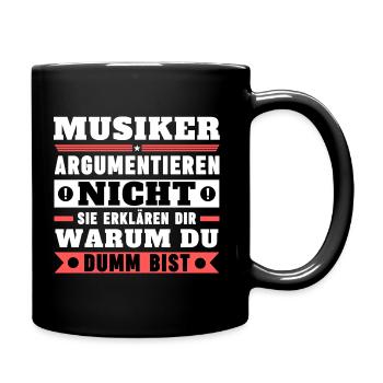 Les musiciens ne se disputent pas - Mug uni - noir - Droite