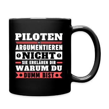 Les pilotes ne se disputent pas - Mug uni - noir - Droite