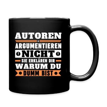 Authors don't argue - Full Colour Mug - black - Right