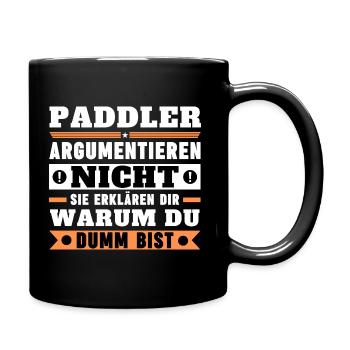 Paddlers don't argue - Full Colour Mug - black - Right