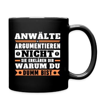 Les avocats ne se disputent pas - Mug uni - noir - Droite
