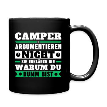 Les campeurs ne se disputent pas - Mug uni - noir - Droite
