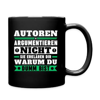 Authors don't argue - Full Colour Mug - black - Right