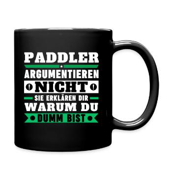 Paddlers don't argue - Full Colour Mug - black - Right