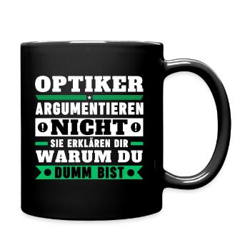 Les optométristes ne discutent pas - Mug uni - noir - Droite