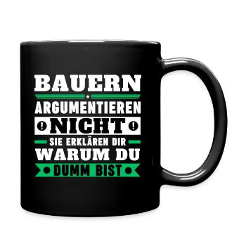 Les agriculteurs ne discutent pas - Mug uni - noir - Droite