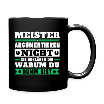 Les maîtres ne discutent pas - Mug uni - noir - Droite