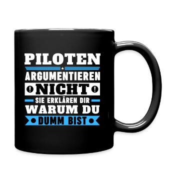 Les pilotes ne se disputent pas - Mug uni - noir - Droite