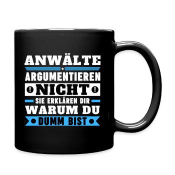 Les avocats ne discutent pas - Mug uni - noir - Droite