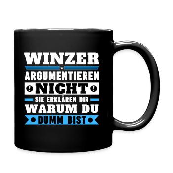 Winemakers don't argue - Full Colour Mug - black - Right