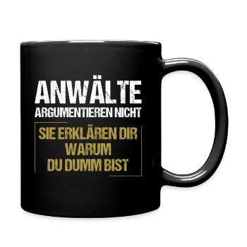 Les avocats ne se disputent pas - Mug uni - noir - Droite