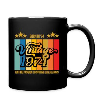 Special Celebration 50th Birthday - Vintage 1974 - Full Colour Mug - black - Right