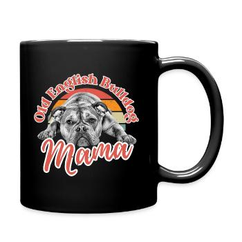 VIEUX BOULEDOGUE ANGLAIS Maman chien chiens bouledogue - Mug uni - noir - Droite