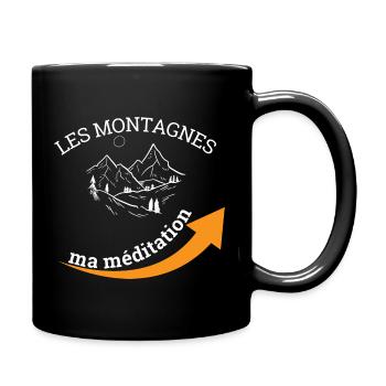 Die Berge, meine Meditation - Tasse einfarbig - Schwarz - Rechts