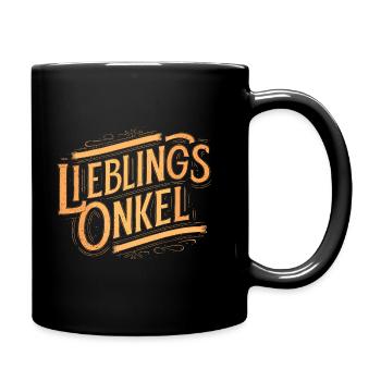 Geschenk für Onkel: Lieblingsonkel - Tasse einfarbig - Schwarz - Rechts