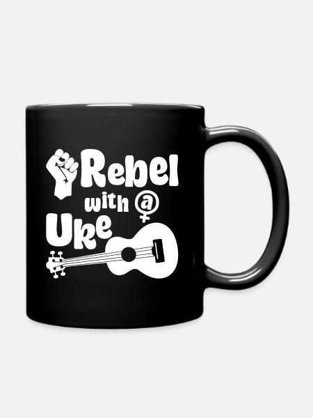 Féministe rebelle avec un uke - Mug uni - noir
