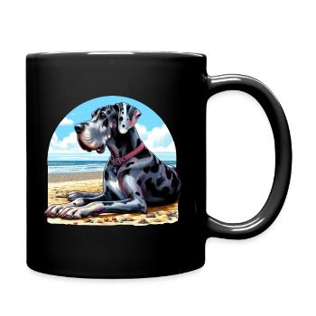 Dogue Allemand sur La Plage - Mug uni - noir - Droite