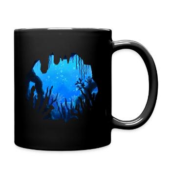 Peinture à l’aquarelle Deep Ocean - Mug uni - noir - Droite