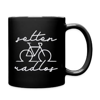 Selten Radlos Fahrrad Fahrradfahrer Spruch - Tasse einfarbig - Schwarz - Rechts