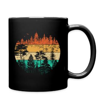 Jäger Bergsteiger Wanderer Abenteuer - Tasse einfarbig - Schwarz - Rechts