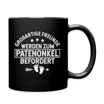 Patenonkel befördert - Tasse einfarbig - Schwarz - Rechts