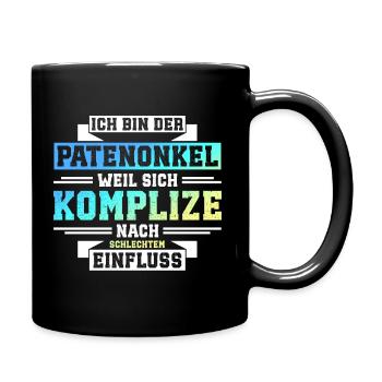 Patenonkel - Tasse einfarbig - Schwarz - Rechts