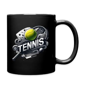 Tennis ist der Sport für Männer und Frauen - Tasse einfarbig - Schwarz - Rechts