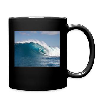 beautiful blue ocean wave of summer - Full Colour Mug - black - Right