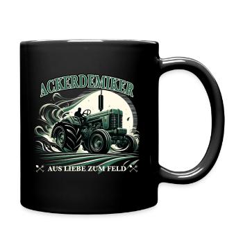 Traktor lustiger Spruch für den studierten Bauer - Tasse einfarbig - Schwarz - Rechts