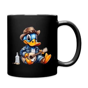 Guitare jouant du cowboy duck. Drôle de canards Photo - Mug uni - noir - Droite