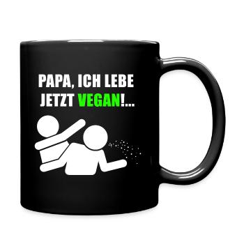 Ich lebe jetzt vegan - Tasse einfarbig - Schwarz - Rechts