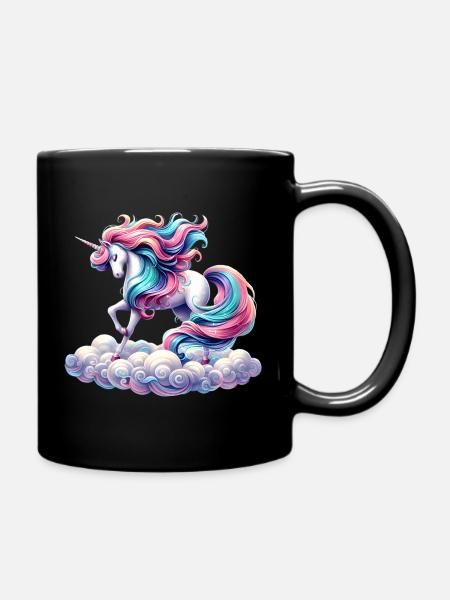 Mythisches Einhorn - Tasse einfarbig - Schwarz