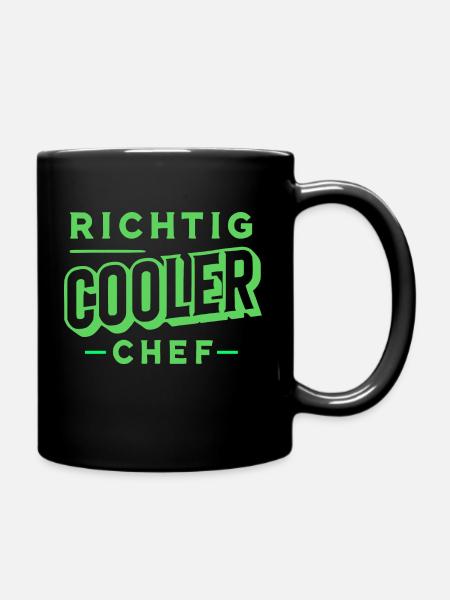 Richtig cooler Chef - Tasse einfarbig - Schwarz