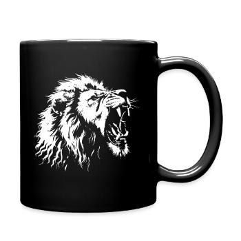 Lion rugissant - Mug uni - noir - Droite