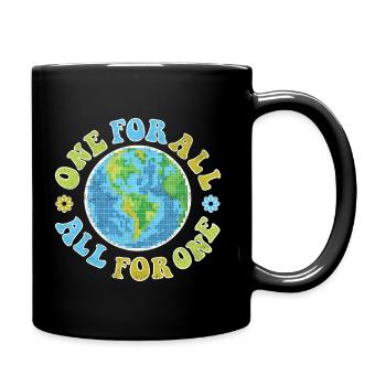 one for all, all for one - retro - Full Colour Mug - black - Right
