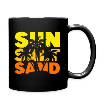 Sun, salt, sand - holidays by the sea - Full Colour Mug - black - Right