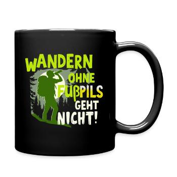 T-Shirt Wandern Lustig Funny Spruch - Tasse einfarbig - Schwarz - Rechts