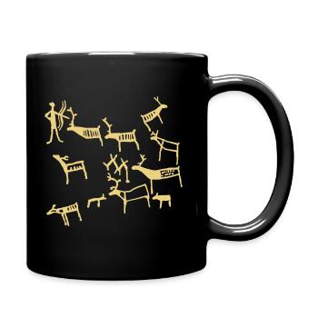 Hohe Petroglyphe - Tasse einfarbig - Schwarz - Rechts