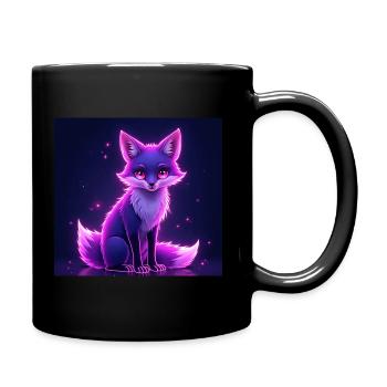 Cottagecore Fuchs - Tasse einfarbig - Schwarz - Rechts