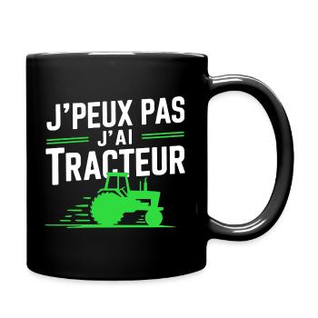 I can't I have Tractor (Green) - Full Colour Mug - black - Right