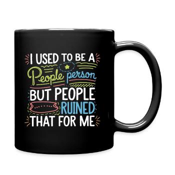 Introvertiert mit trockenem Humor - Tasse einfarbig - Schwarz - Rechts