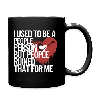 De l’humour pour les introvertis fatigués des gens - Mug uni - noir - Droite