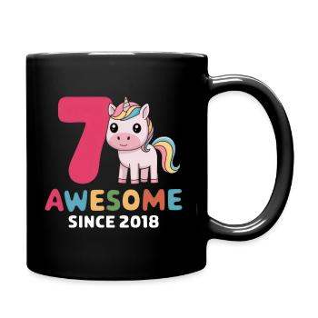 7. Geburtstag - Awesome Since 2018 - Tasse einfarbig - Schwarz - Rechts