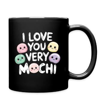 Trendige Hommage an Mochi - Tasse einfarbig - Schwarz - Rechts