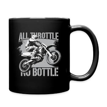 Motocross – Only full throttle counts - Full Colour Mug - black - Right